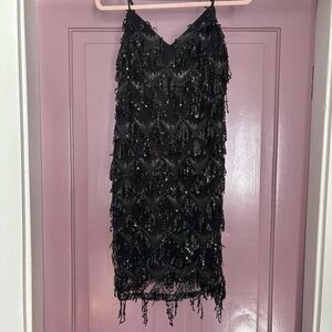 Elegant Black Sequin Dress